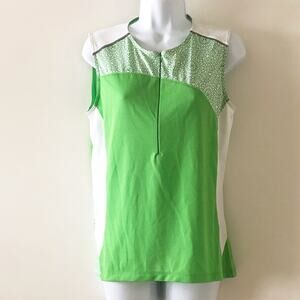 Novara Riding 1/4 Zip Jersey Women's Medium Green Zipper Pocket Sleeveless